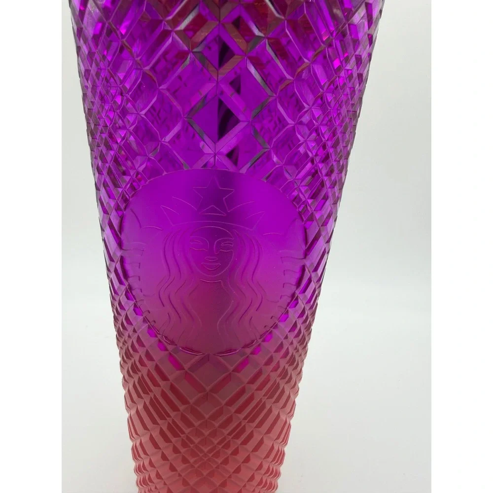 Starbucks x Shae Anthony She x This Purple Red Ombre Grid 24oz Cold Cup Tumbler
